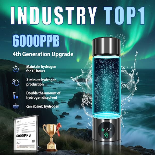 Anqtovp Hydrogen Glass Water Bottle Generator 1-Bottle 2025