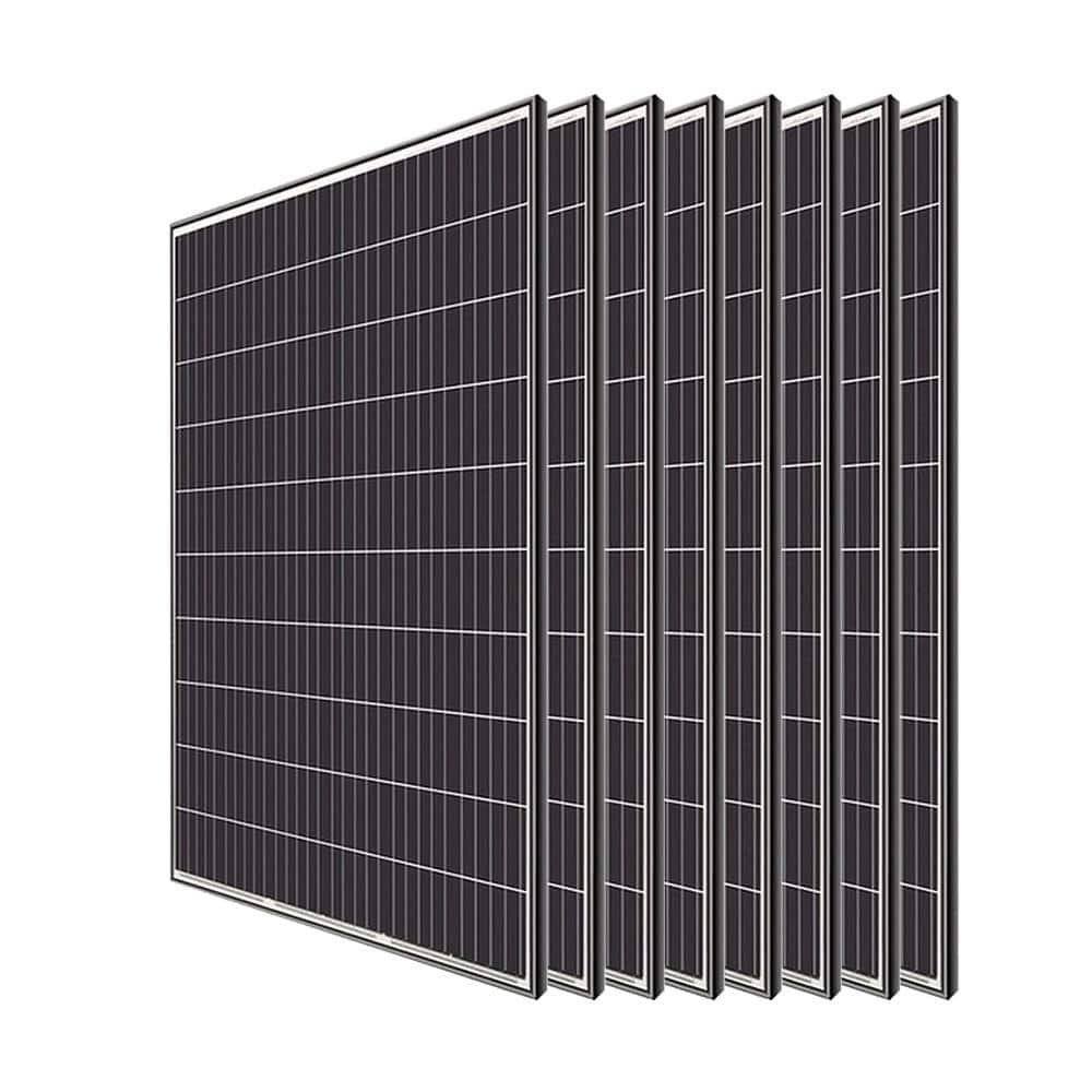 Renogy 8Pcs 320-Watt Monocrystalline Solar Panel for RV Boat Shed Farm Home House Rooftop Residential Commercial House -  RNG-320Dx8-US