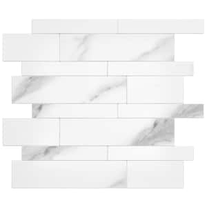 Idaho White Marble 11.5 in. x 11.6 in. 4mm Stone Peel and Stick Backsplash Tiles (8pcs/7.44 sq.ft Per Case)