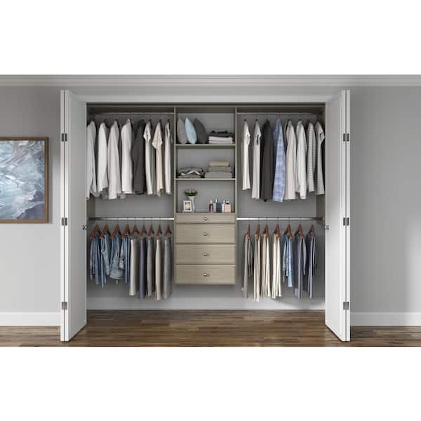 Closet Evolution Essential Plus 60 in. W - 96 in. W Rustic Grey