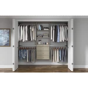 Ultimate 60 in. W - 96 in. W Rustic Grey Wood Closet System