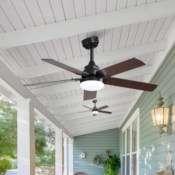 42 in. Indoor 5 Two-color Blades Modern Black Led Ceiling Fan with Remote Control, 6-Speed DC Motor and Lights Kit