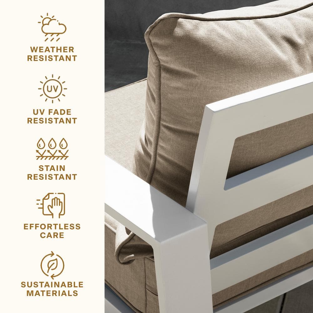 Textured Tan Deep Seating Outdoor Cushion Set