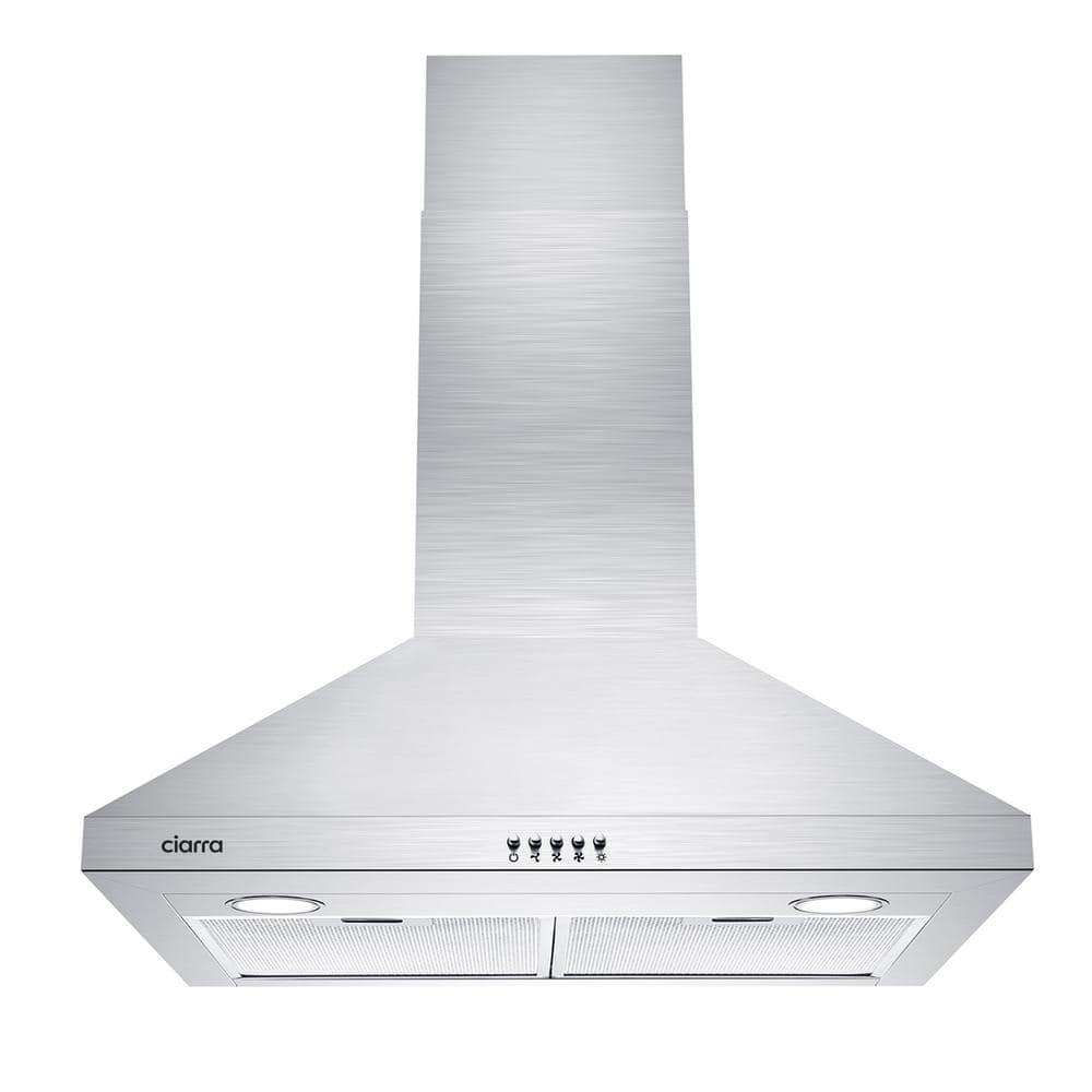 30 in. Wall Mount 450 CFM Ductless Range Hood Vent for Kitchen Hood in Stainless Steel