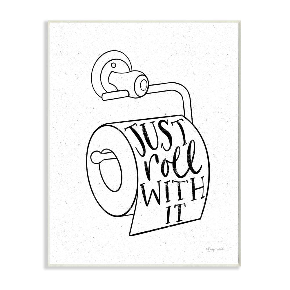 Just Roll With It Toilet Bathroom Humor Word Pun By Becky Thorns Unframed Print Abstract Wall Art 10 in. x 15 in. price history on PriceWatchPro