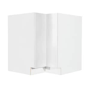 Valencia Assembled 33 in. W x 24 in. D x 34.5 in. H in Gloss White Plywood Assembled Lazy Susan Base Kitchen Cabinet