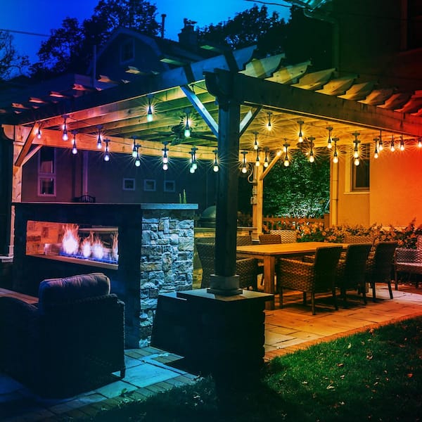 Commercial Grade Patio Lights with 8 Plastic E26 Bulbs Create Cafe Ambience in Your Backyard Honeywell 24FT Linkable Water Resistant LED Indoor Outdoor Color Changing String Light with Remote Control 
