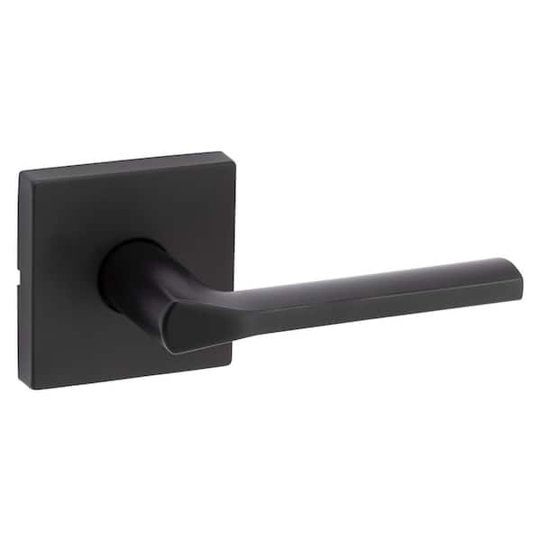 Kwikset Lisbon Square Matte Black Hall/Closet Door Handle