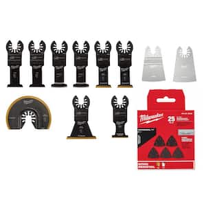 Oscillating Multi-Tool Blade Starter Kit with 3-1/2 in. Triangle Sandpaper Variety Pack (36-Piece)