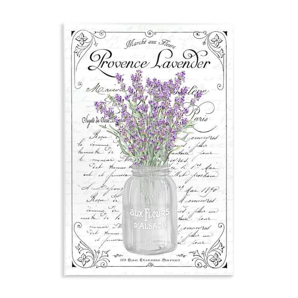 Lavender Ornate French Script by Lettered and Lined Unframed Graphic Art Print Nature 10 in. x 15 in.