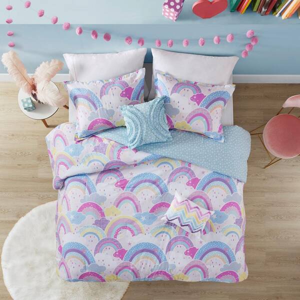 rainbow comforter set twin