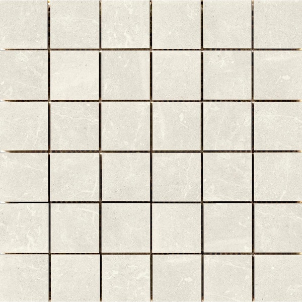 EMSER TILE Uptown Sugar Hill 11.81 in. x 11.81 in. x 9mm Porcelain Mesh-Mounted Mosaic Tile (0.97 sq. ft.)