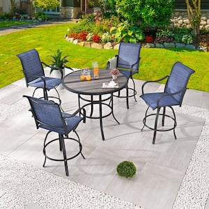 5-Piece Round Metal Outdoor Dining Set