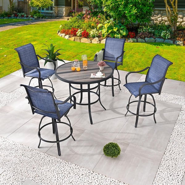 Patio Festival 5-Piece Round Metal Outdoor Dining Set