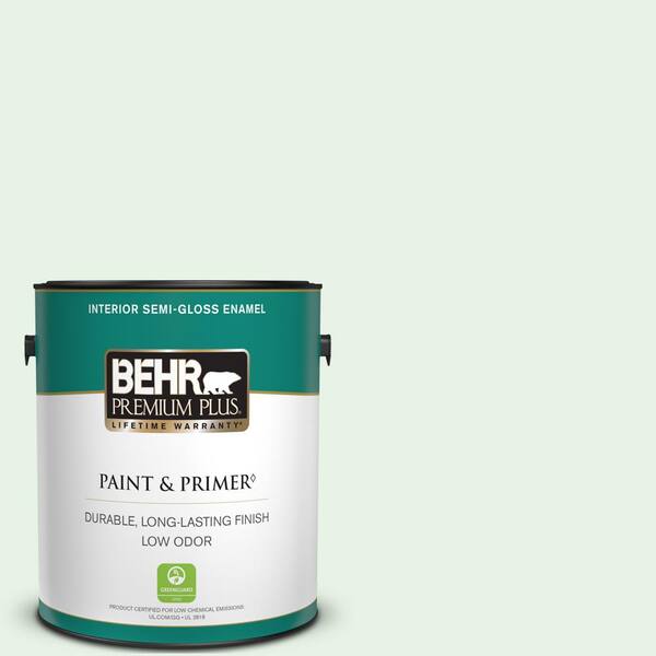 BEHR PREMIUM PLUS 1 gal. #450A-1 Crystal Gem Semi-Gloss Enamel Low Odor Interior Paint & Primer
