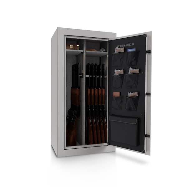 26-Gun Fireproof Long Gun Safe with Electronic Lock, Bone White