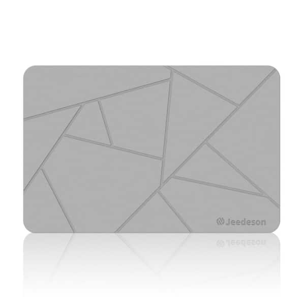 Diatomaceous Earth Shower Mat 15.35 in. x 23.62 in. Non-Slip Super Absorbent Stone Bath Mat for Bathroom Floor, Gray