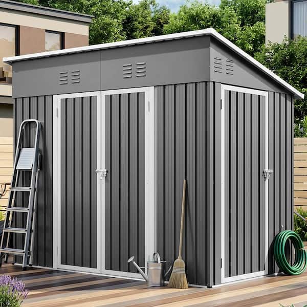 SHADOWS DIG Tee XL グレー × ホワイト 2点セット ToolCat 8 x 4 ft Heavy-Duty Metal Storage Shed With Floor Frame