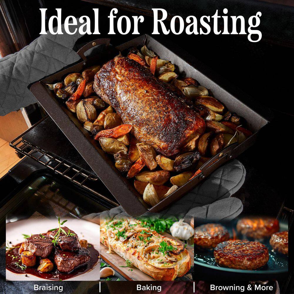 3.5 qt. Iron Roasting Pan with Handles - thumbnail 3