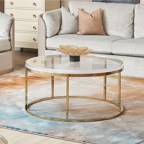 clear gold coffee table