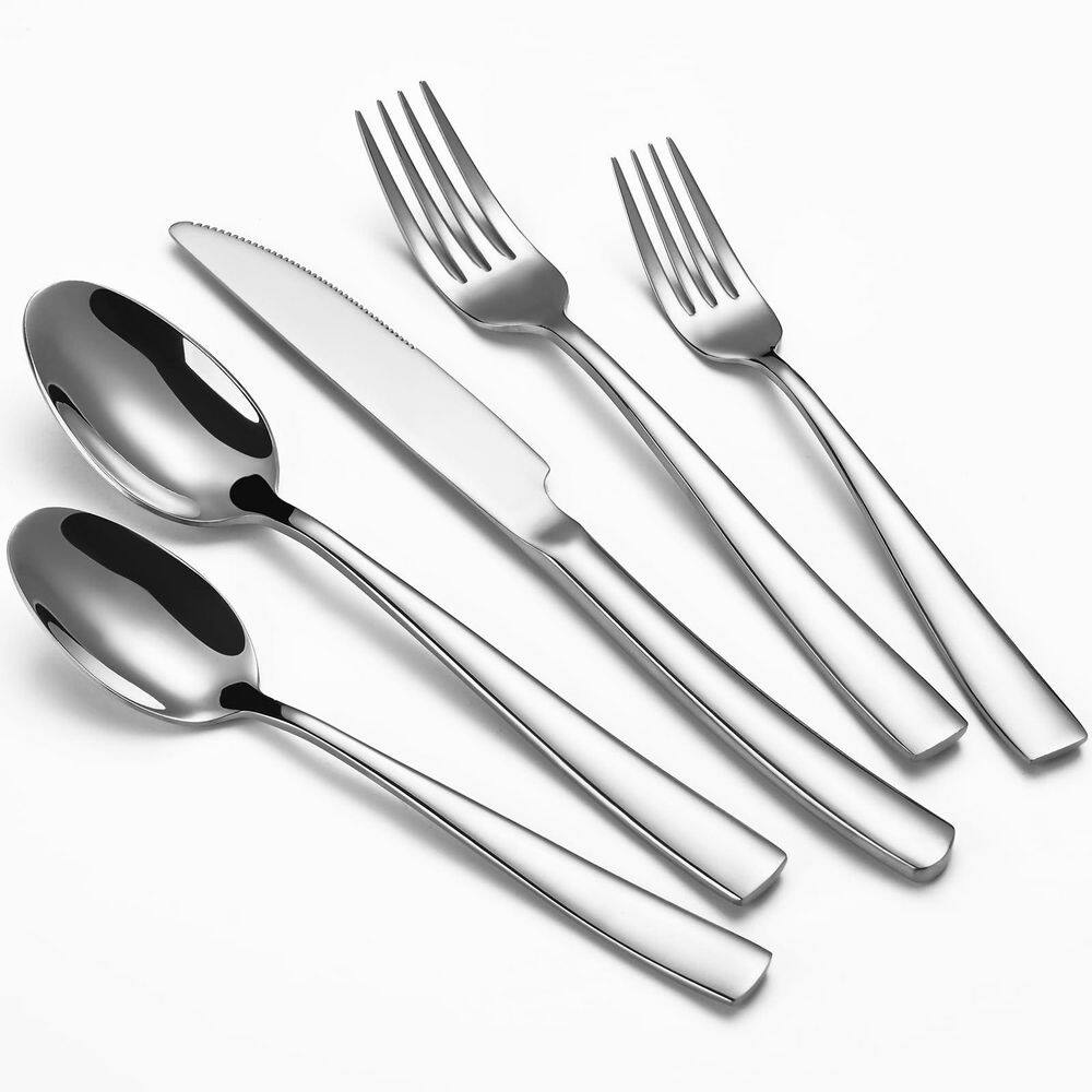 40-Piece Stainless Steel Flatware Set for 8 with Mirror Polish and Dishwasher-Safe Care price history on PriceWatchPro