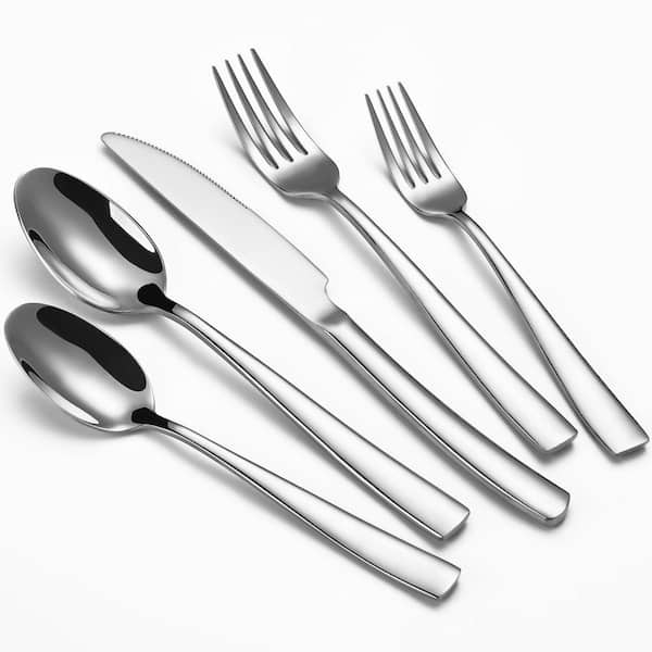Stainless Steel 1-Piece Flatware Set for 8 with Mirror Polish and Dishwasher-Safe Care