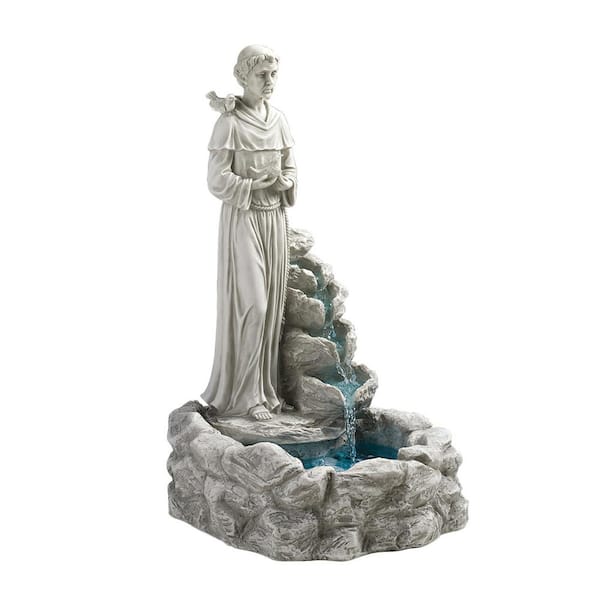 Design Toscano Nature's Blessed Prayer St. Francis Stone Bonded Resin Sculptural Fountain