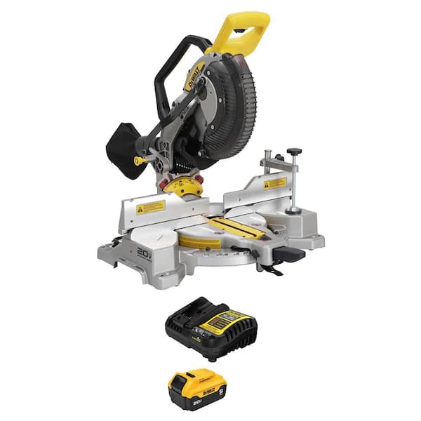 20V MAX XR Lithium-Ion Cordless 10 in. Dual Bevel Fixed Miter Saw with 20V MAX Lithium-Ion 5.0 Ah Battery and Charger