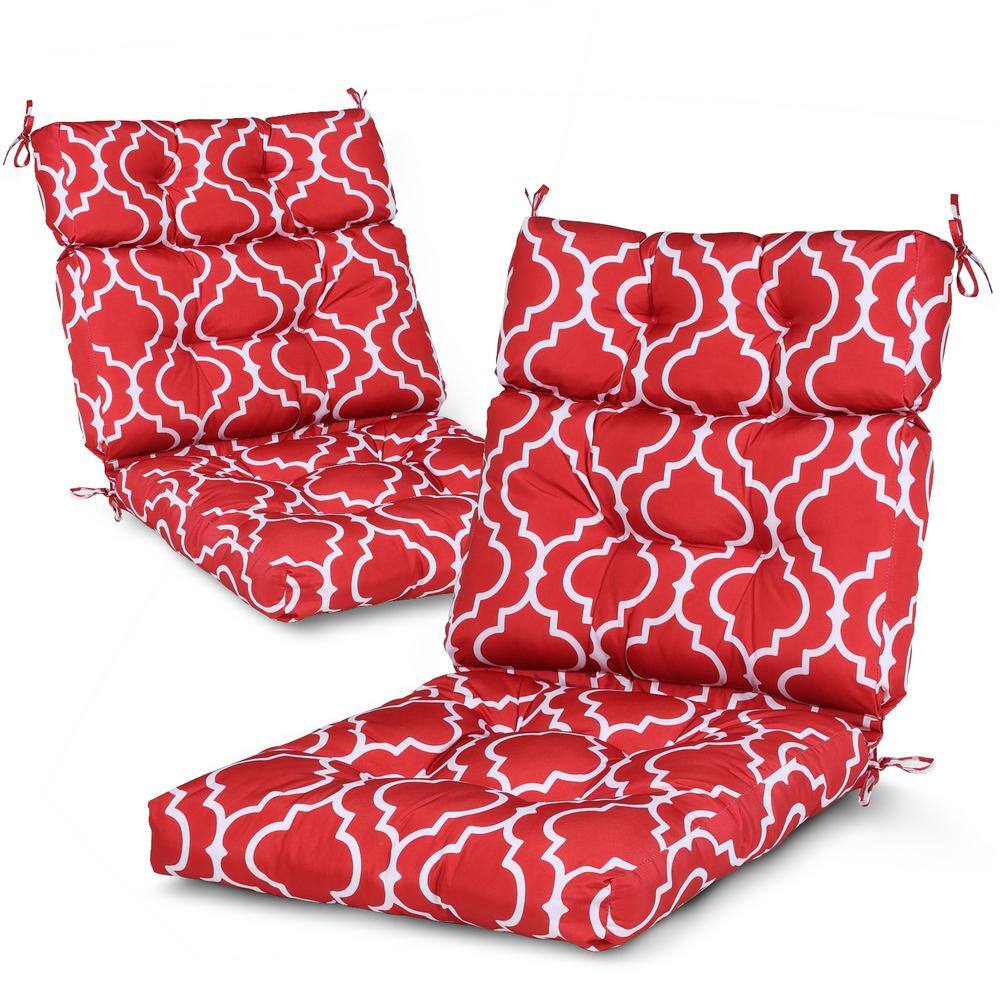 21 in. x 23 in. Red/White Replacement Outdoor Single Dining Chair Cushion - (2-piece) price history on PriceWatchPro