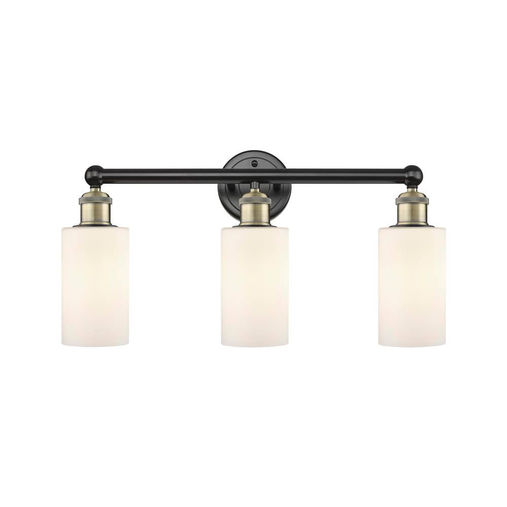 Clymer 21.88 in. 3-Light Black Antique Brass Vanity Light with Glass Shade price history on PriceWatchPro