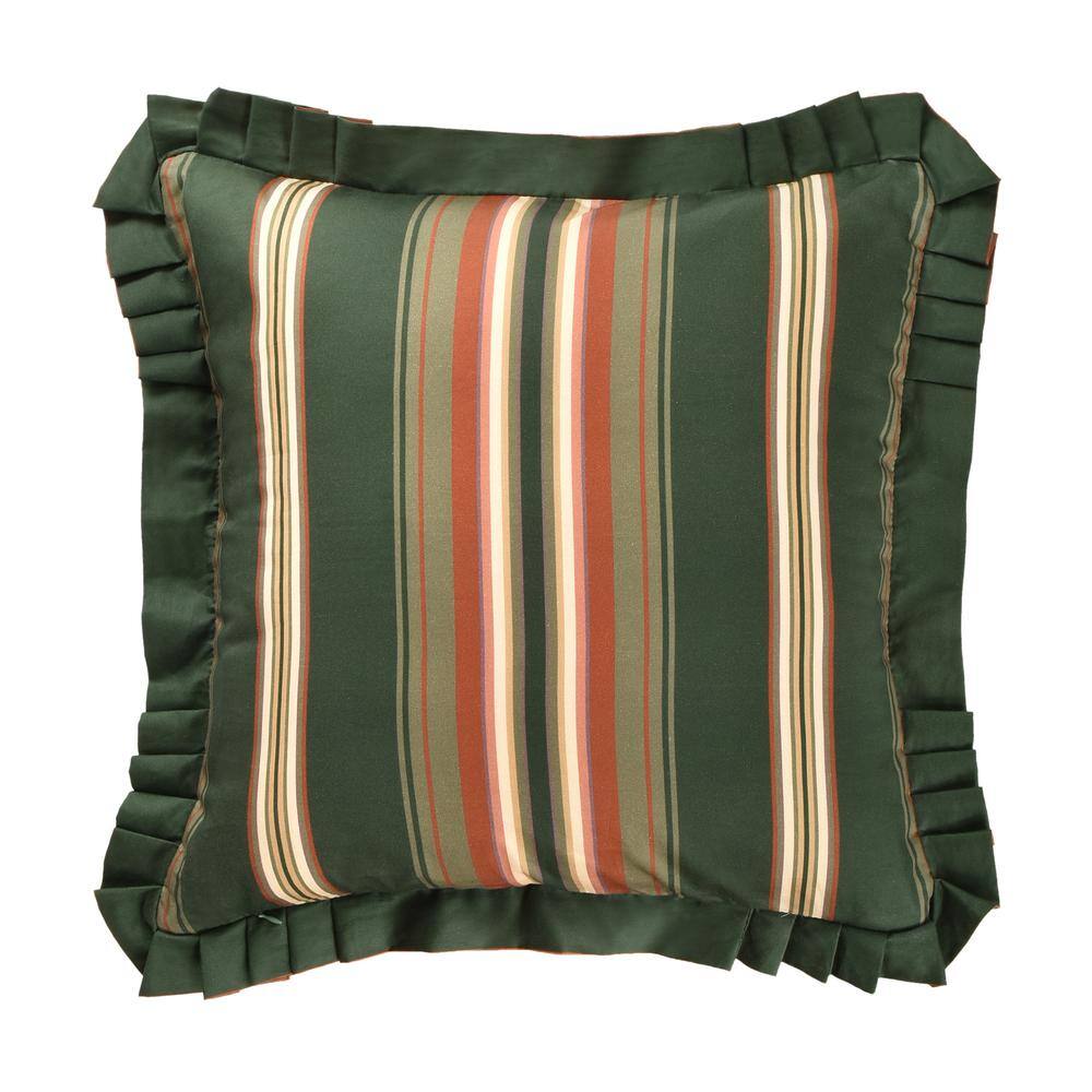 Brianna 20" Square Forest Green Floral Throw Pillow