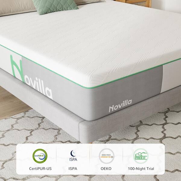 Novilla Full Medium Gel Memory Foam 12 in. Accurate Support Mattress, Multi-Colored