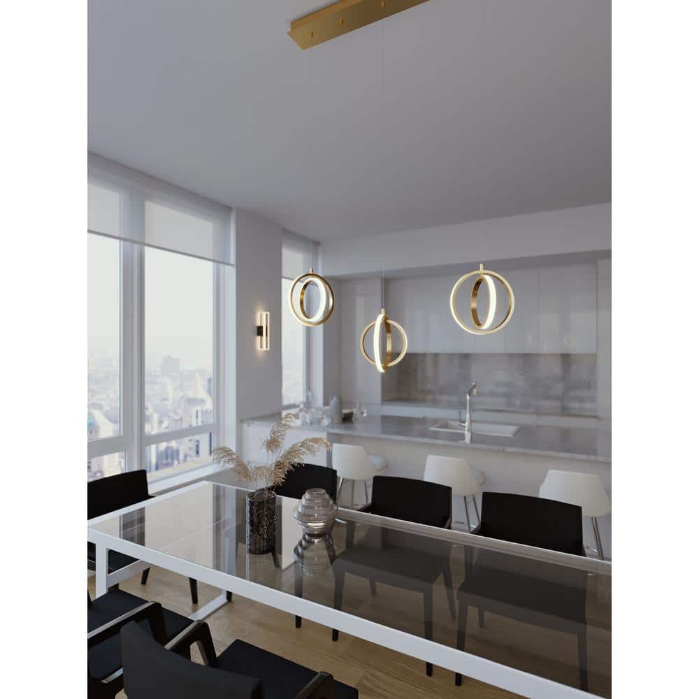 Satin Nickel Modern 36" Aluminum LED Linear Pendant