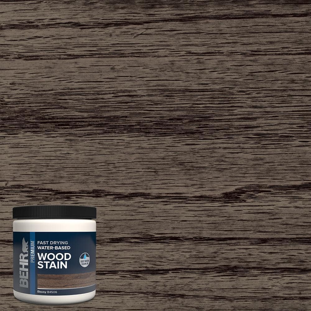 BEHR 8 oz. TIS-506 Ebony Transparent Water-Based Fast Drying Interior Wood  Stain B450616 - The Home Depot