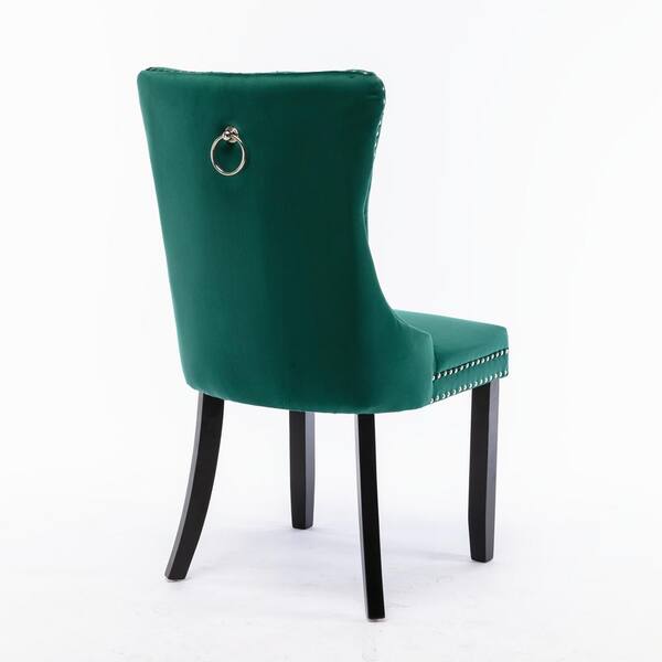 green wingback dining chair