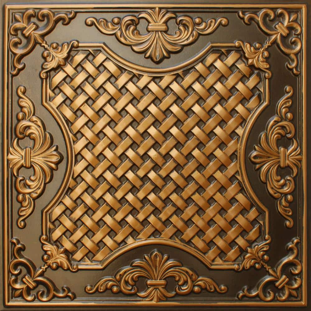 Falkirk Perth Antique Gold 2 ft. x 2 ft. Decorative Rustic Glue Up or Lay In Ceiling Tile (4 sq. ft./case) price history on PriceWatchPro