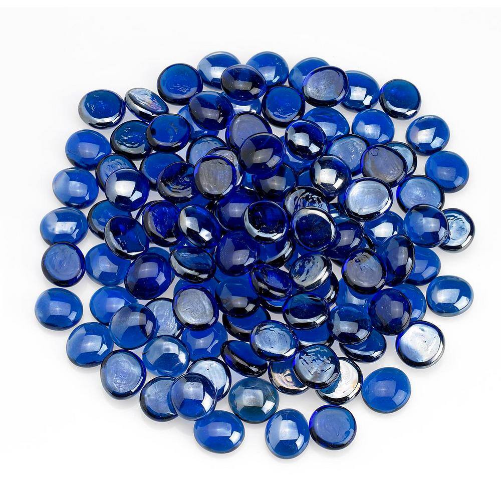 Royal Blue Luster Decorative Fire Glass Beads, 10 Pounds