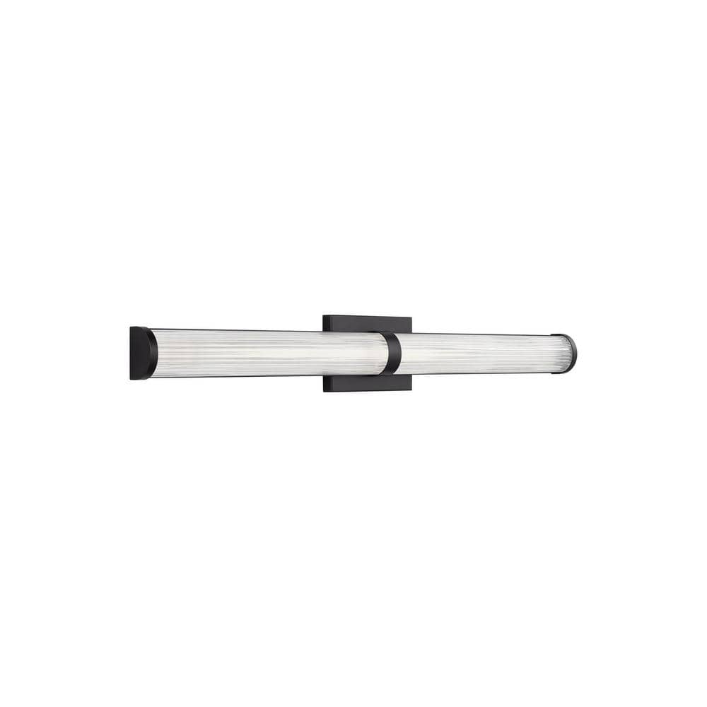 Midnight Black LED Cylinder Vanity Light with Frosted Acrylic Diffuser