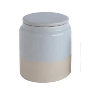 White Stoneware Glazed Canister