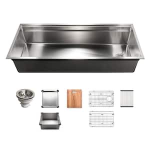 KOHLER Prolific Undermount Stainless Steel 44 in. Single Bowl Kitchen Sink  with Included Accessories K-23652-NA - The Home Depot