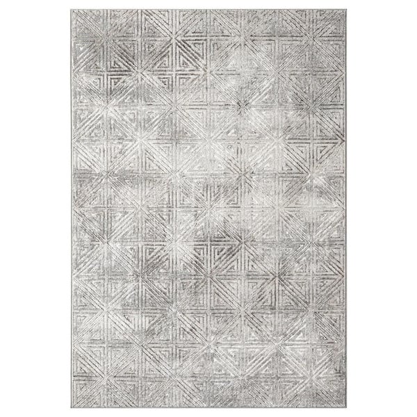 LUXE WEAVERS Florance Collection Modern Moroccan Geometric Vizon 5x7 Polypropylene Area Rug