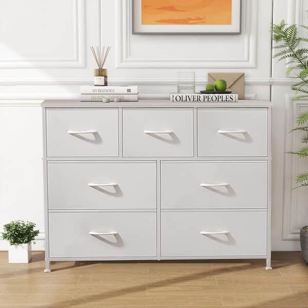 WONDER COMFORT Stylish White 8 Drawer 11.8 in. Wide Chest of