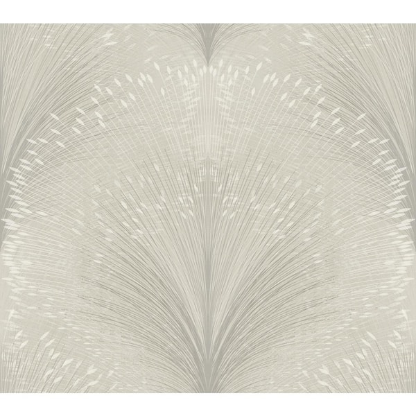 York Wallcoverings Grey Papyrus Plume Metallic Non-pasted Non-Woven Paper Wallpaper