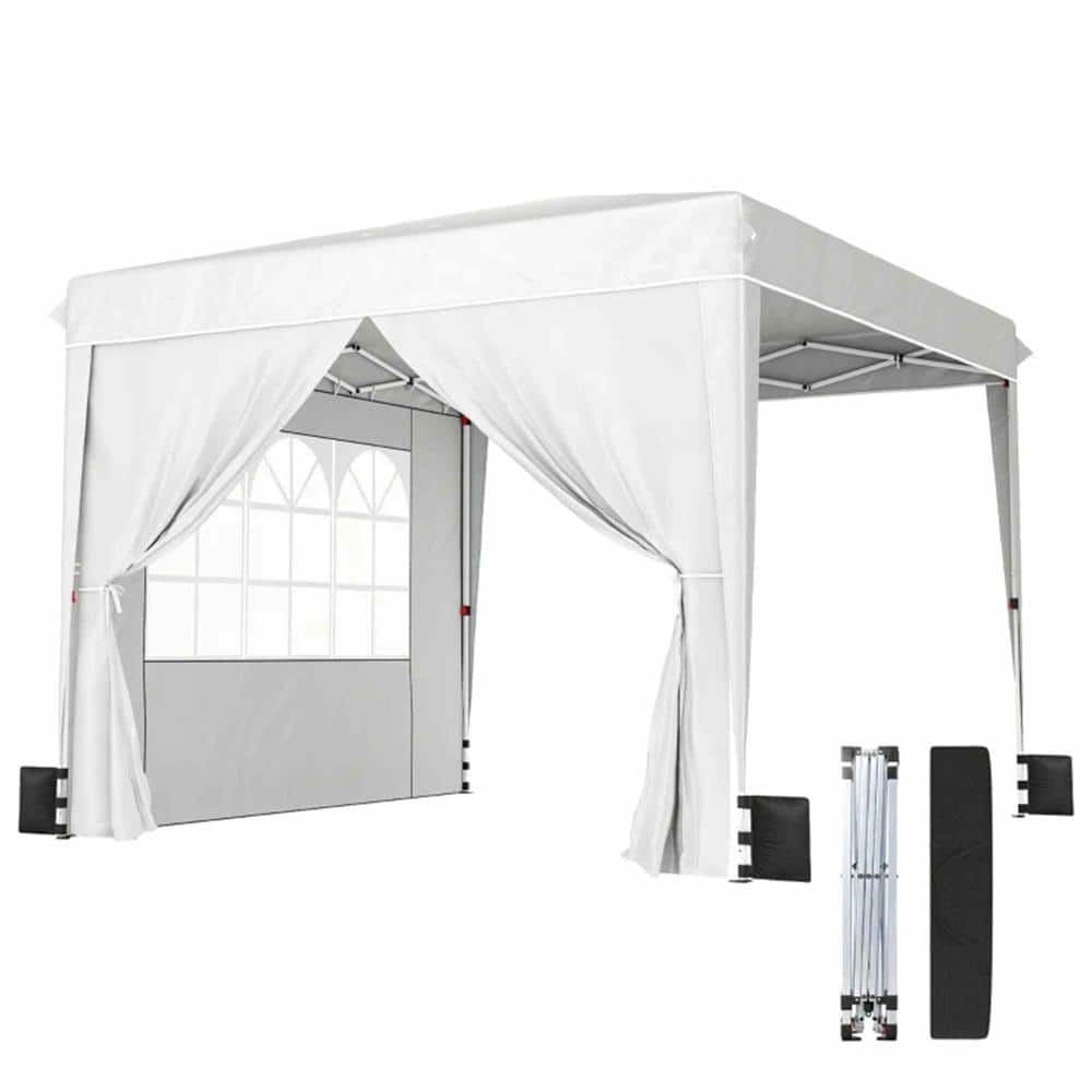 White Instant Pop Up Canopy Tent Portable Outdoor Shelter
