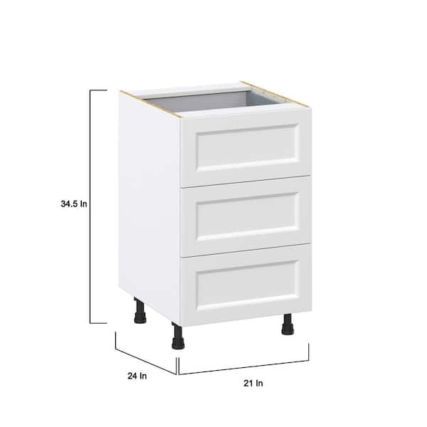 J COLLECTION Alton 24 in. W x 24 in. D x 34.5 in. H Painted White Shaker Assembled Base Kitchen Cabinet with a Drawer