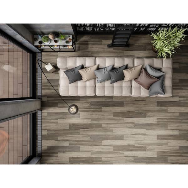 Carolina Timber Beige 6 in. x 36 in. Matte Porcelain Wood Look Floor and Wall Tile (13.08 sq. ft./Case)