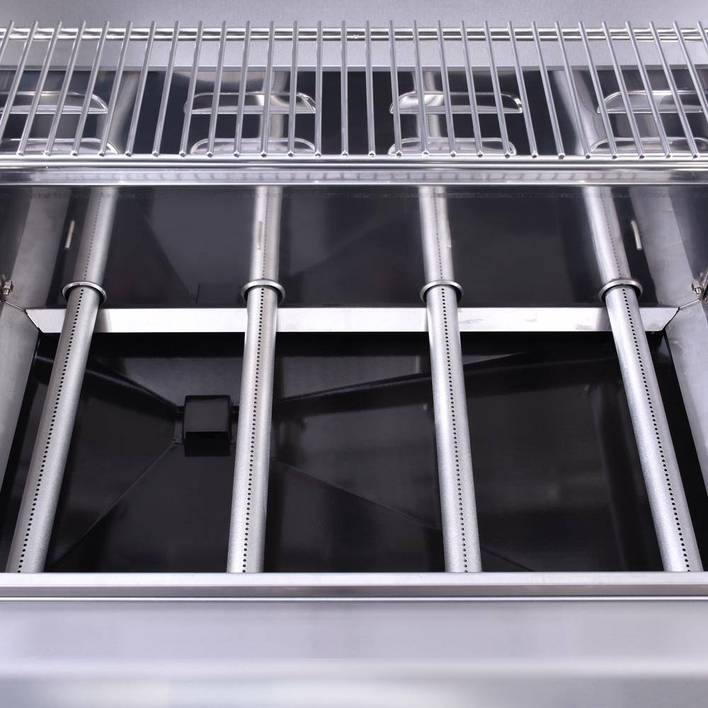 Stainless Steel 4-Burner Gas Grill with Side Burner