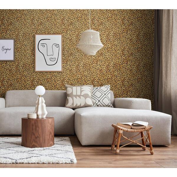 Leopard Print Peel & Stick Wallpaper – Beige Removable Self-Adhesive Vinyl Film