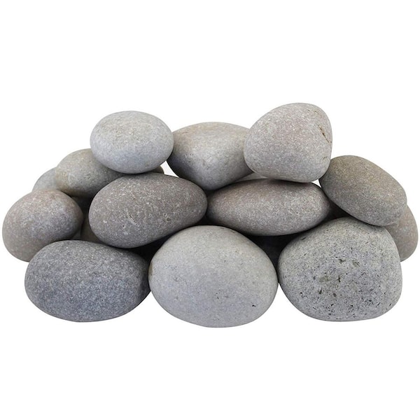 Rain Forest 0.25 cu. ft. 20 lbs. 3 in. to 5 in. Light Grey and Tan Beach Pebbles
