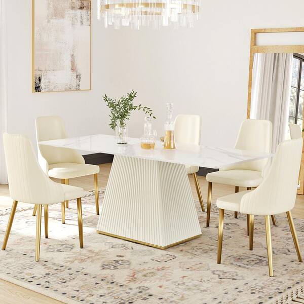 Reviews for Magic Home 78.74 in. White Sintered Stone Tabletop White